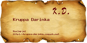 Kruppa Darinka névjegykártya